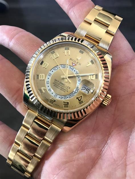 rolex sky dweller gold face|rolex sky dweller gold 2021.